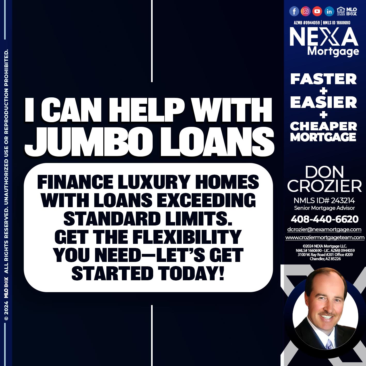 JUMBO LOANS - Don Crozier -Senior Mortgage Advisor