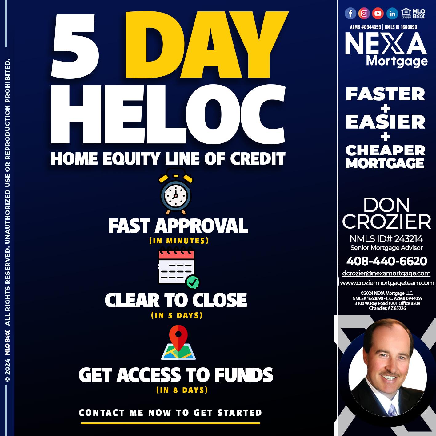 5 DAY HELOC - Don Crozier -Senior Mortgage Advisor