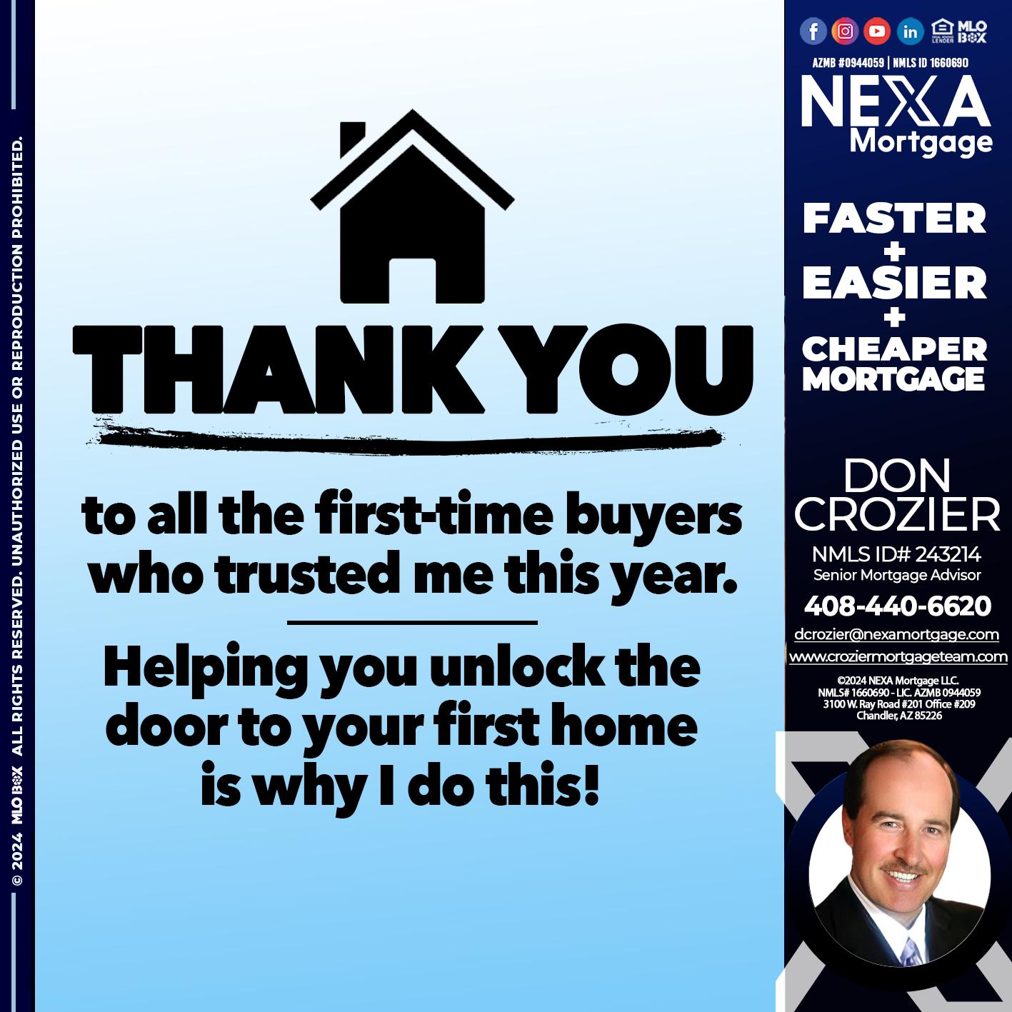THANK YOU - Don Crozier -Senior Mortgage Advisor