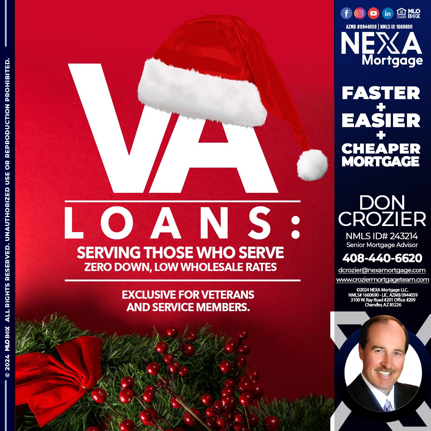 VA LOANS - Don Crozier -Senior Mortgage Advisor