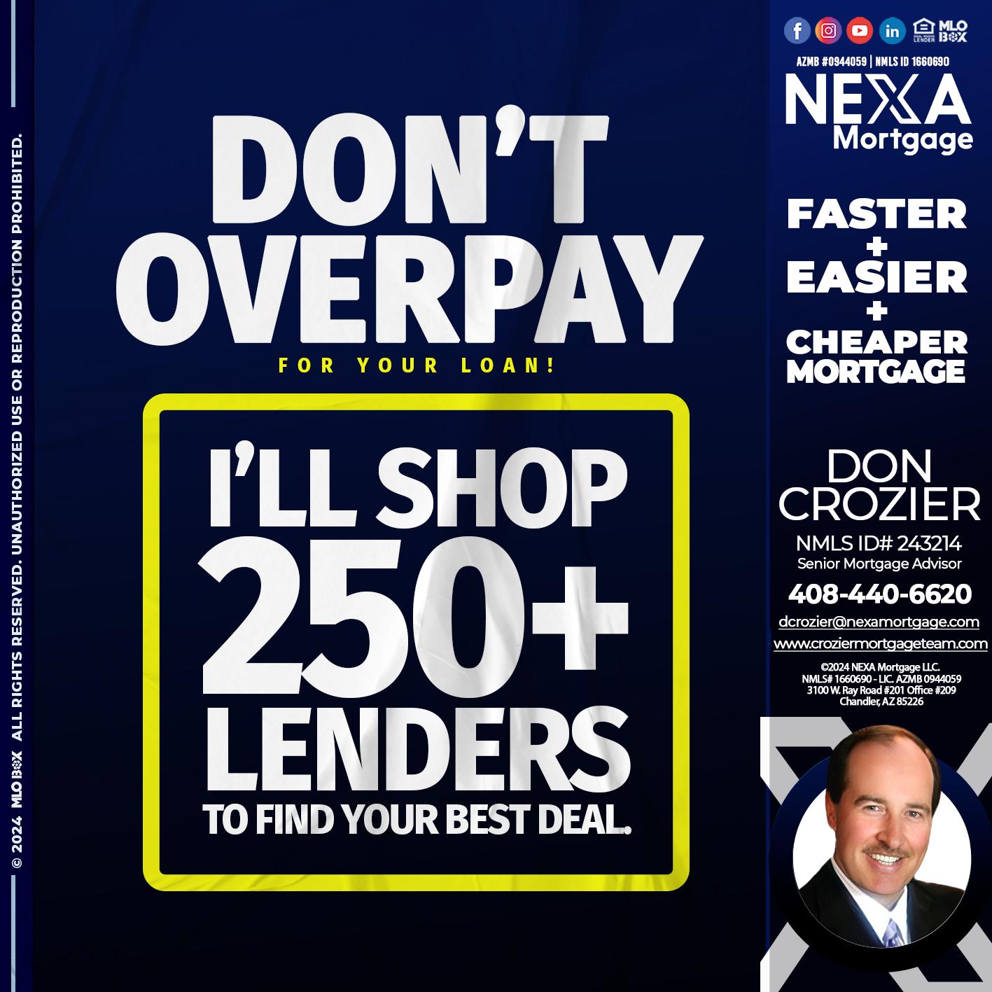 dont overpay - Don Crozier -Senior Mortgage Advisor