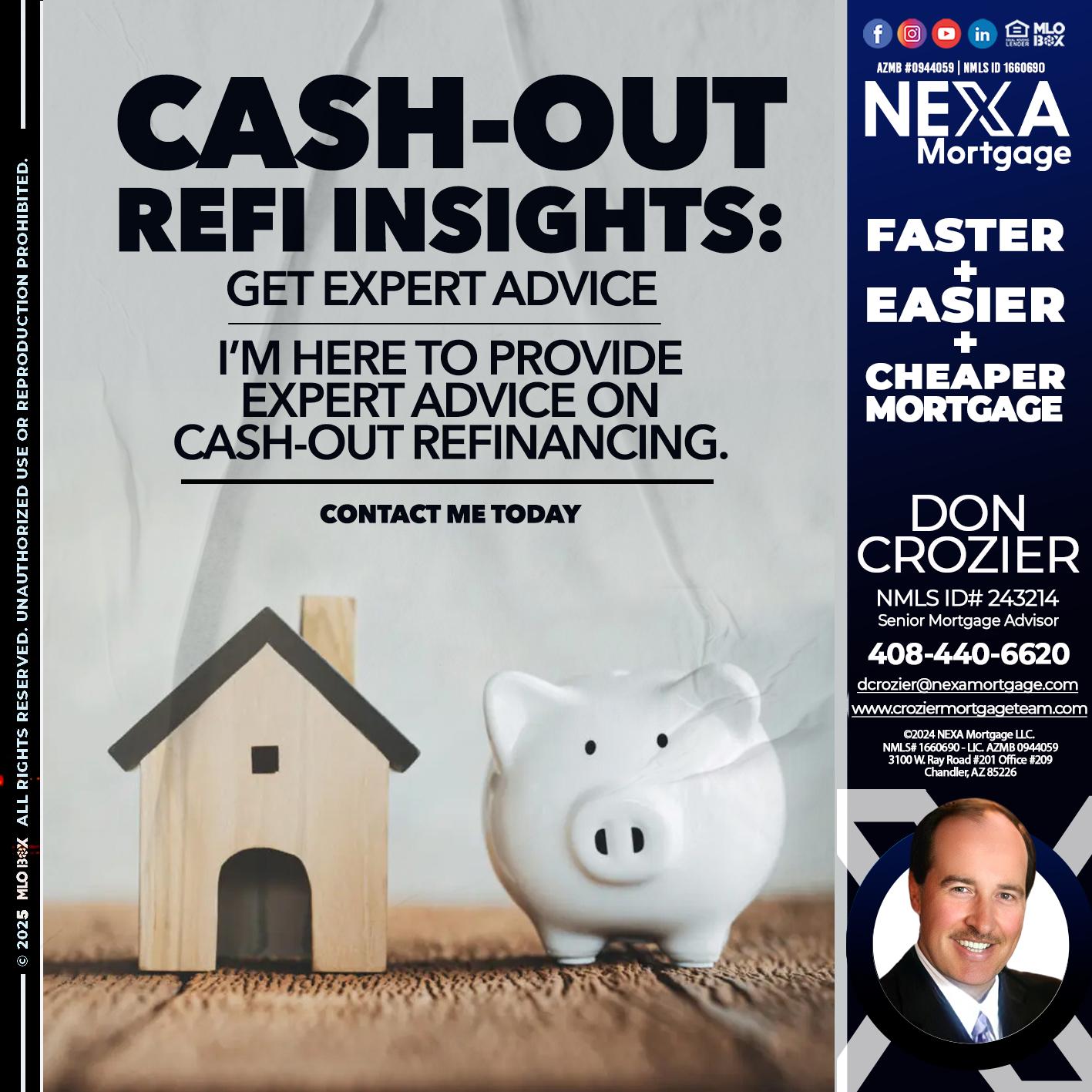 CASH OUT - Don Crozier -Senior Mortgage Advisor