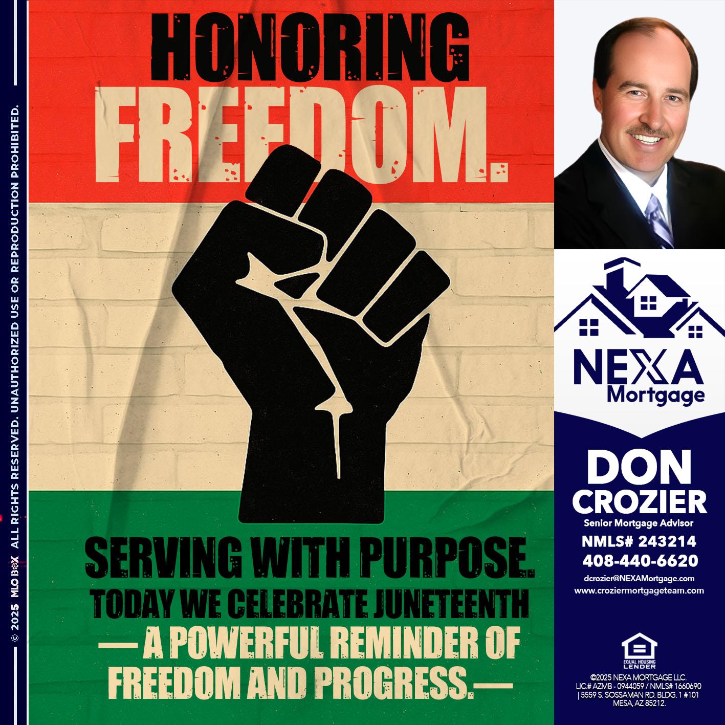 HONORING FREEDOM - Don Crozier -Senior Mortgage Advisor