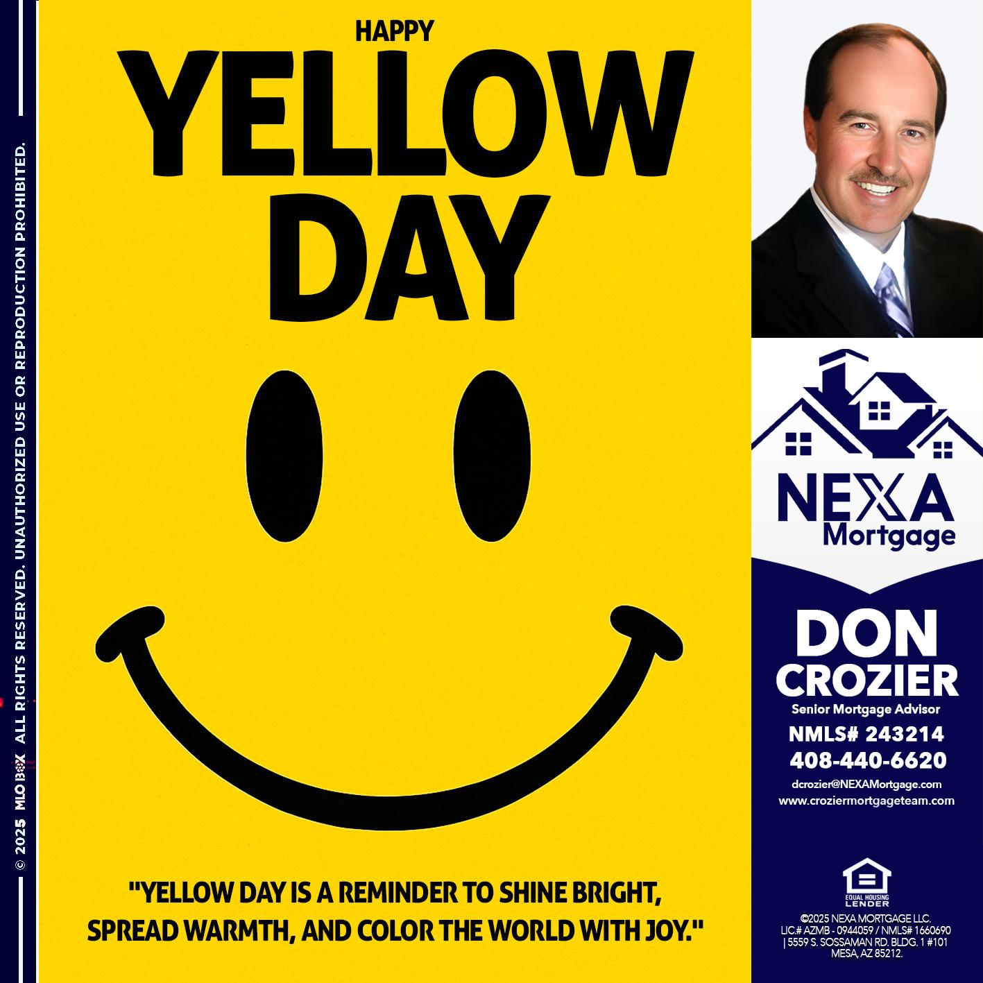 YELLOW DAY - Don Crozier -Senior Mortgage Advisor