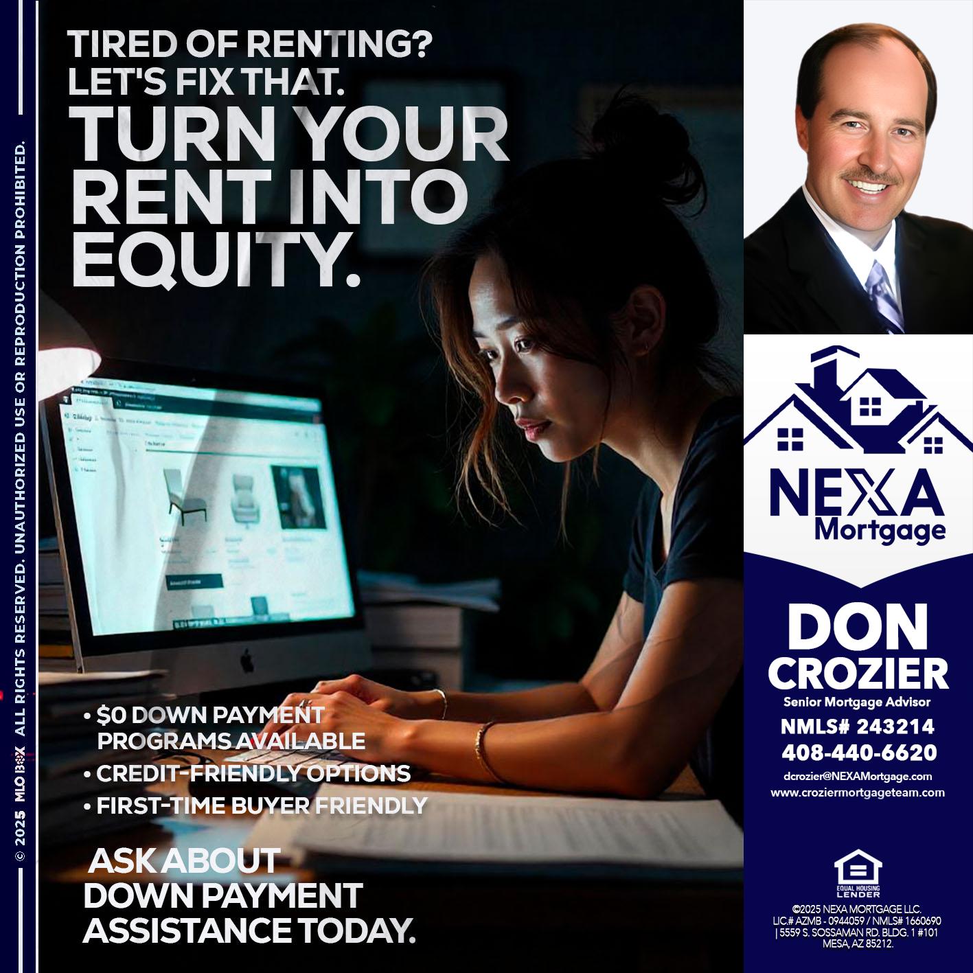 tired of renting? - Don Crozier -Senior Mortgage Advisor