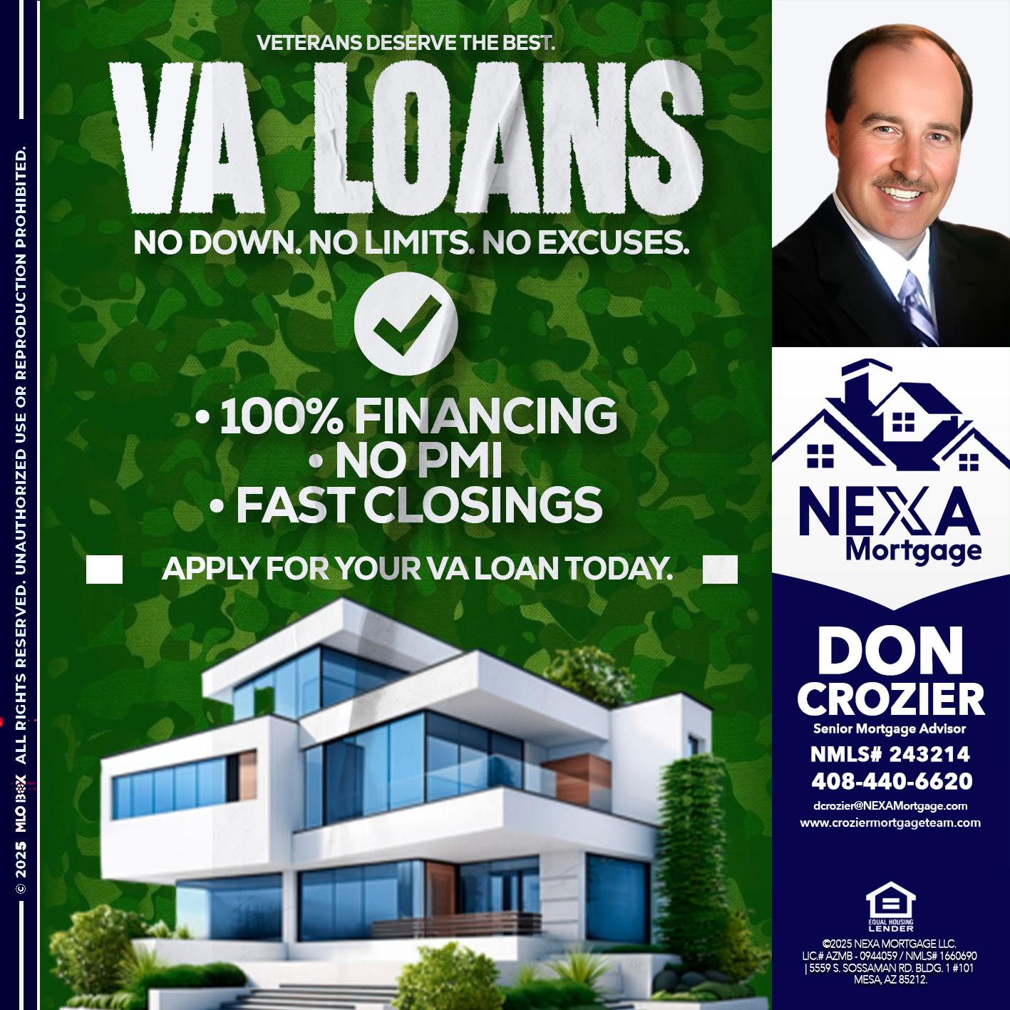 VA LOANS - Don Crozier -Senior Mortgage Advisor