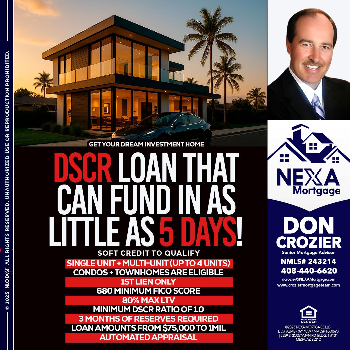 DSCR LOAN - Don Crozier -Senior Mortgage Advisor
