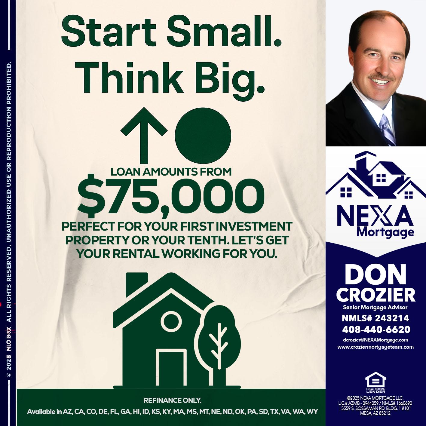 START SMALL - Don Crozier -Senior Mortgage Advisor