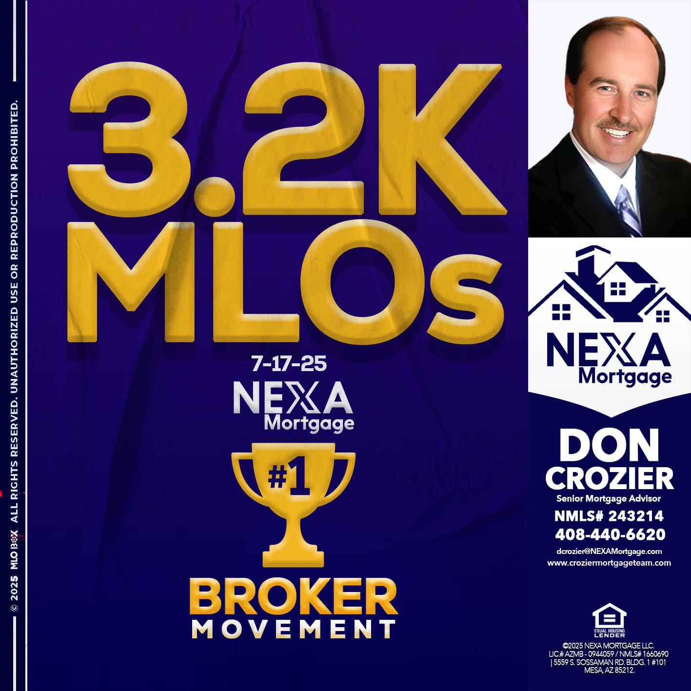 3.2K MLOs - Don Crozier -Senior Mortgage Advisor