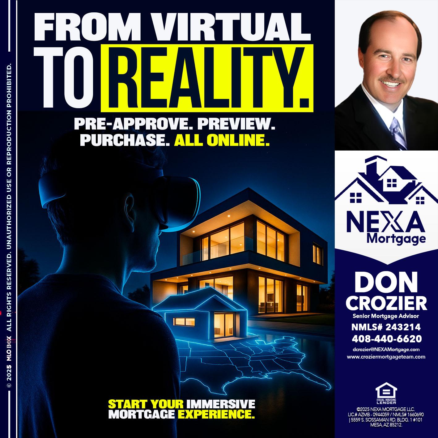 FROM VIRTUAL - Don Crozier -Senior Mortgage Advisor