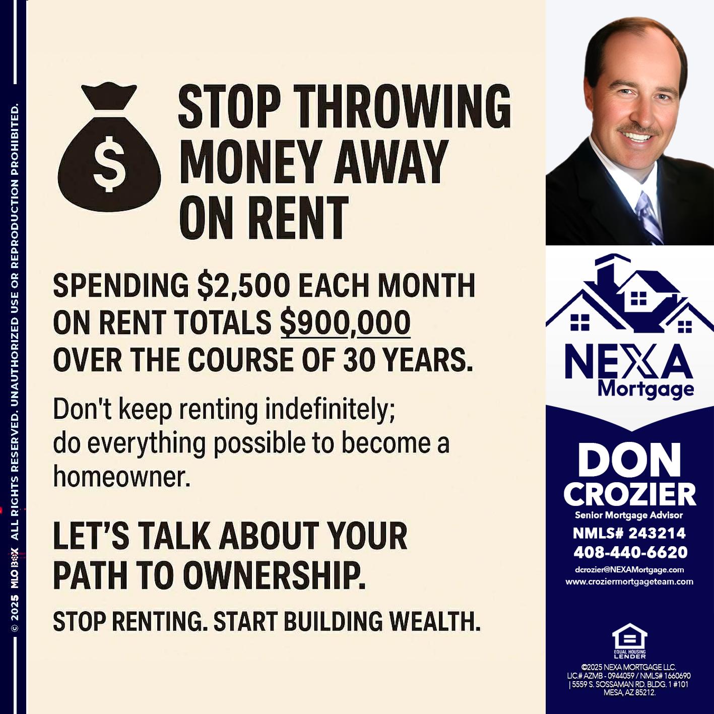 STOP THROWING - Don Crozier -Senior Mortgage Advisor