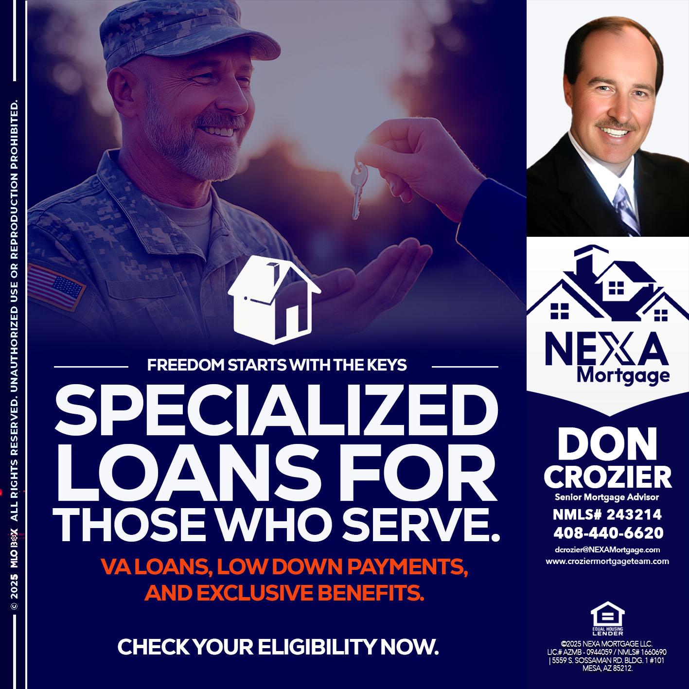 SPECIALIZED LOANS - Don Crozier -Senior Mortgage Advisor