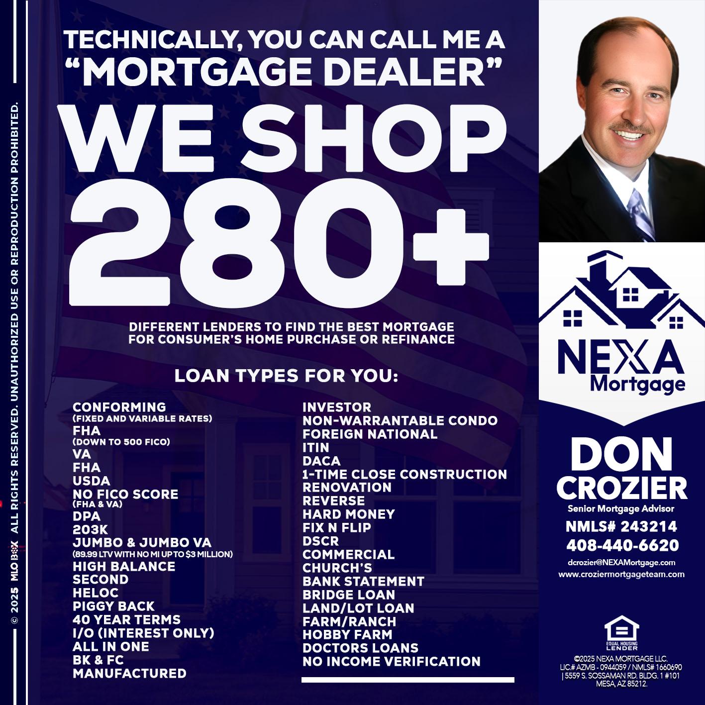 WE SHOP 280 + - Don Crozier -Senior Mortgage Advisor