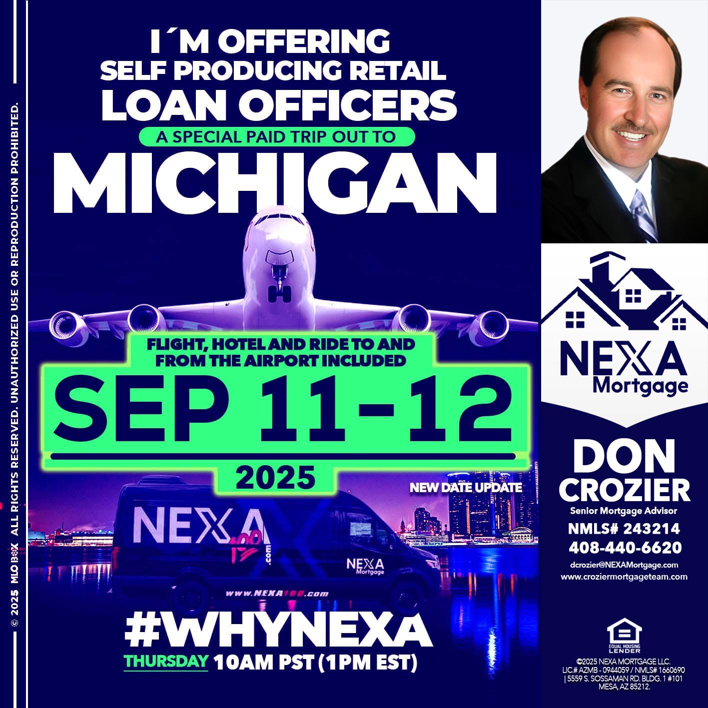 MICHIGAN TRIP - Don Crozier -Senior Mortgage Advisor