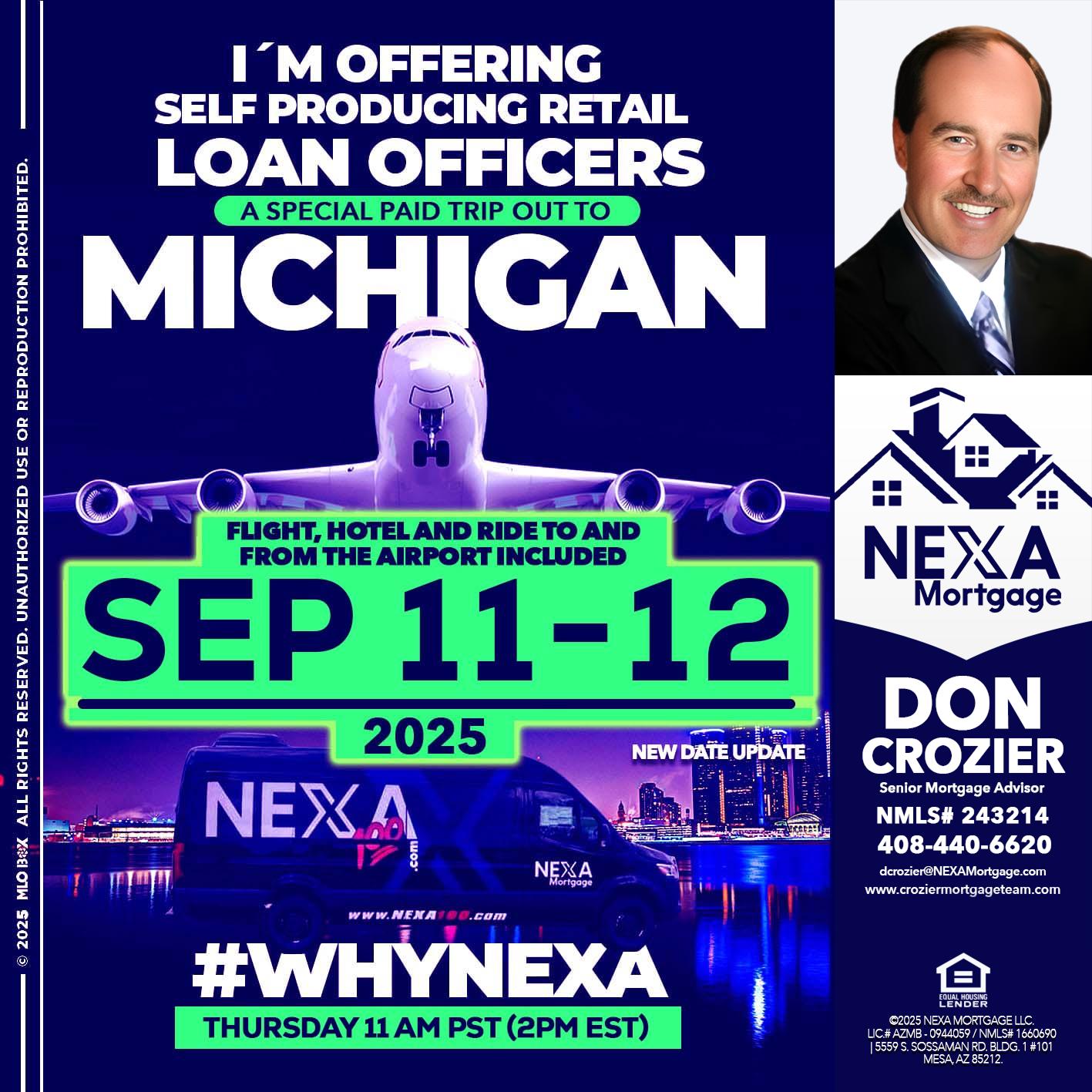 michigan sep 11-12 - Don Crozier -Senior Mortgage Advisor
