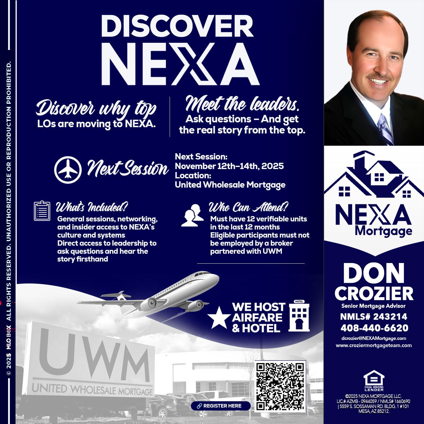 DISCOVER NEXA - Don Crozier -Senior Mortgage Advisor DISCOVER NEXA - Don Crozier -Senior Mortgage Advisor