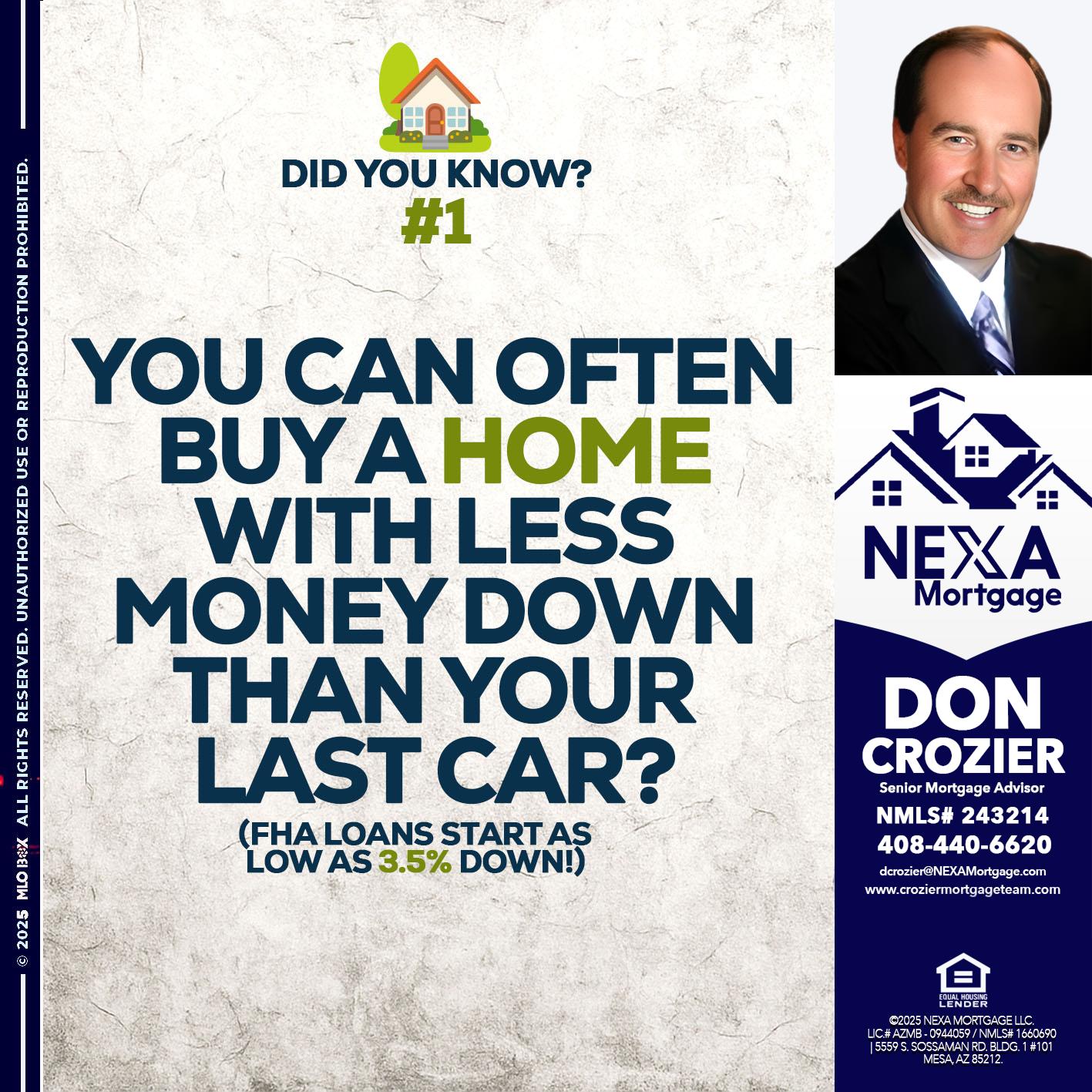DID YOU KNOW #1 - Don Crozier -Senior Mortgage Advisor DID YOU KNOW #1 - Don Crozier -Senior Mortgage Advisor