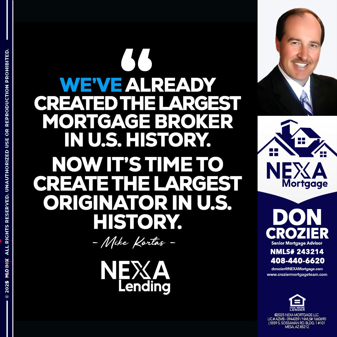 MIKE KORTAS - Don Crozier -Senior Mortgage Advisor MIKE KORTAS - Don Crozier -Senior Mortgage Advisor