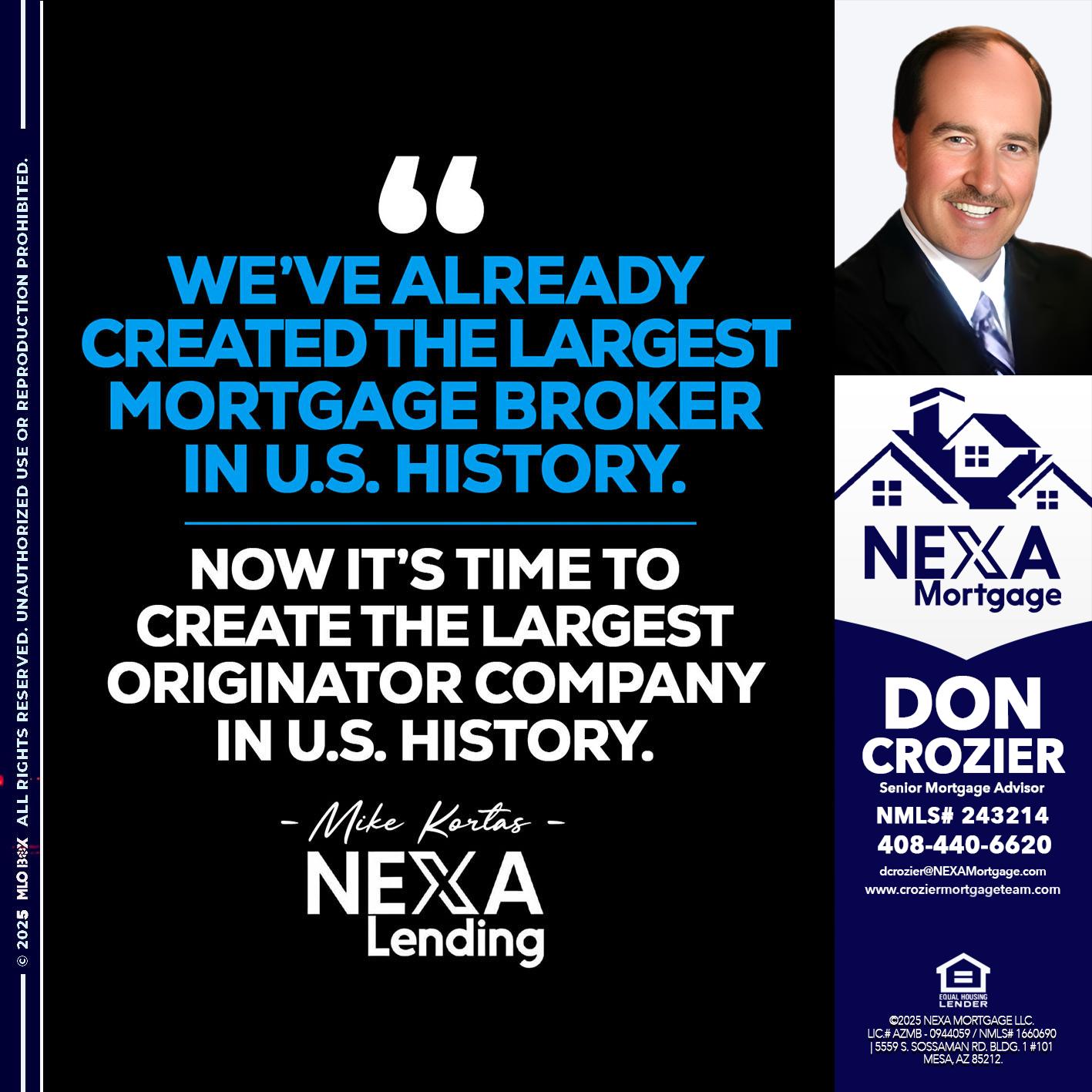 weve already - Don Crozier -Senior Mortgage Advisor weve already - Don Crozier -Senior Mortgage Advisor