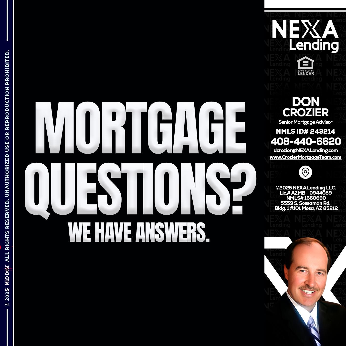 mortgage questions - Don Crozier -Senior Mortgage Advisor mortgage questions - Don Crozier -Senior Mortgage Advisor