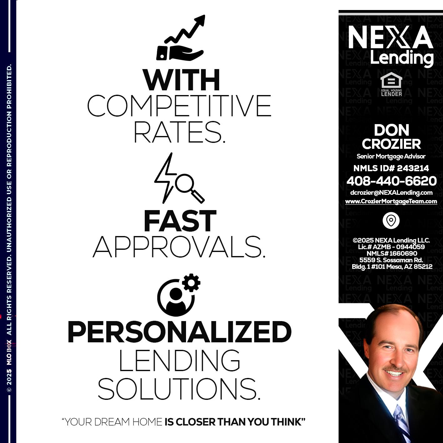 WITH COMPETITIVES RATES - Don Crozier -Senior Mortgage Advisor WITH COMPETITIVES RATES - Don Crozier -Senior Mortgage Advisor