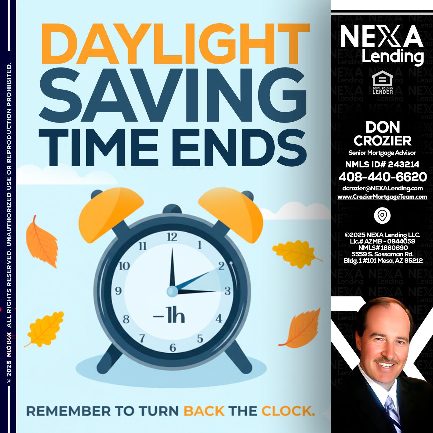 daylight saving - Don Crozier -Senior Mortgage Advisor