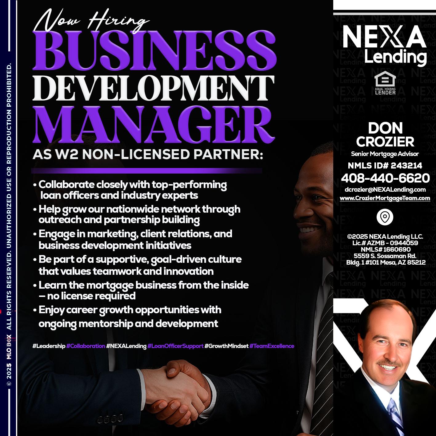 NOW HIRING - Don Crozier -Senior Mortgage Advisor