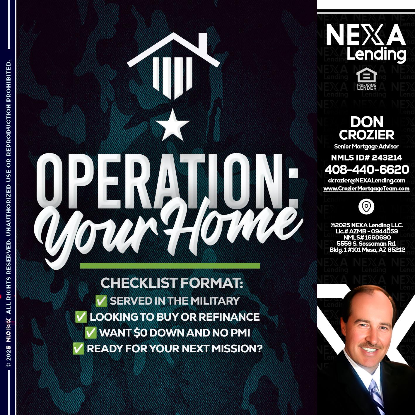 OPERATION YOUR HOME - Don Crozier -Senior Mortgage Advisor