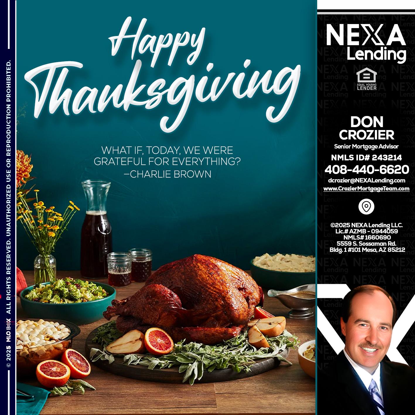 happy Thanksgiving - Don Crozier -Senior Mortgage Advisor