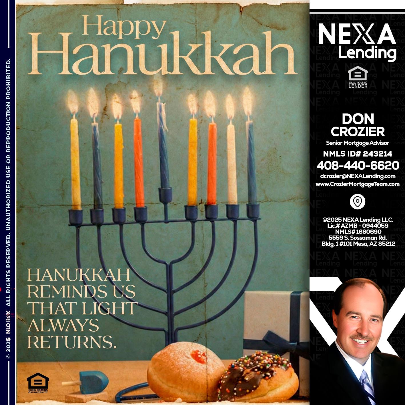 HAPPY HANUKKAH - Don Crozier -Senior Mortgage Advisor