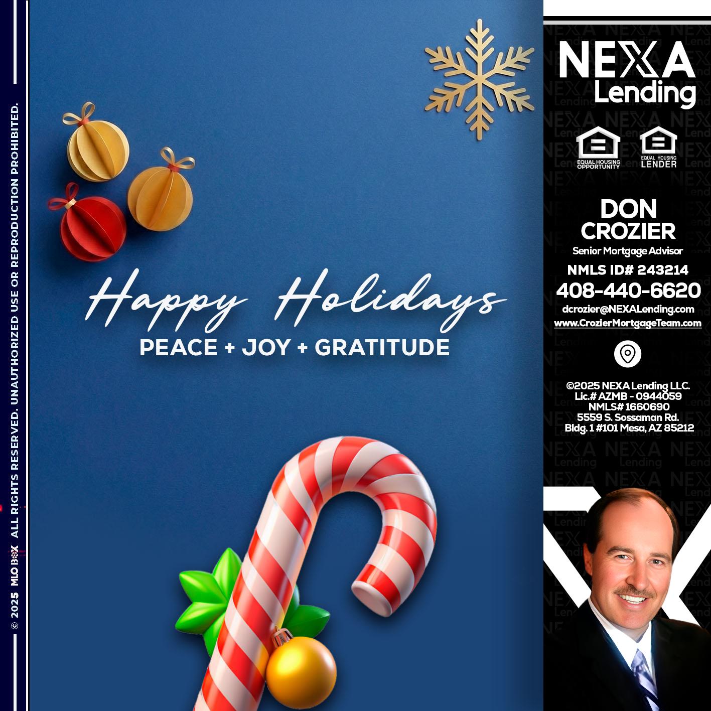 HAPPY HOLIDAYS - Don Crozier -Senior Mortgage Advisor