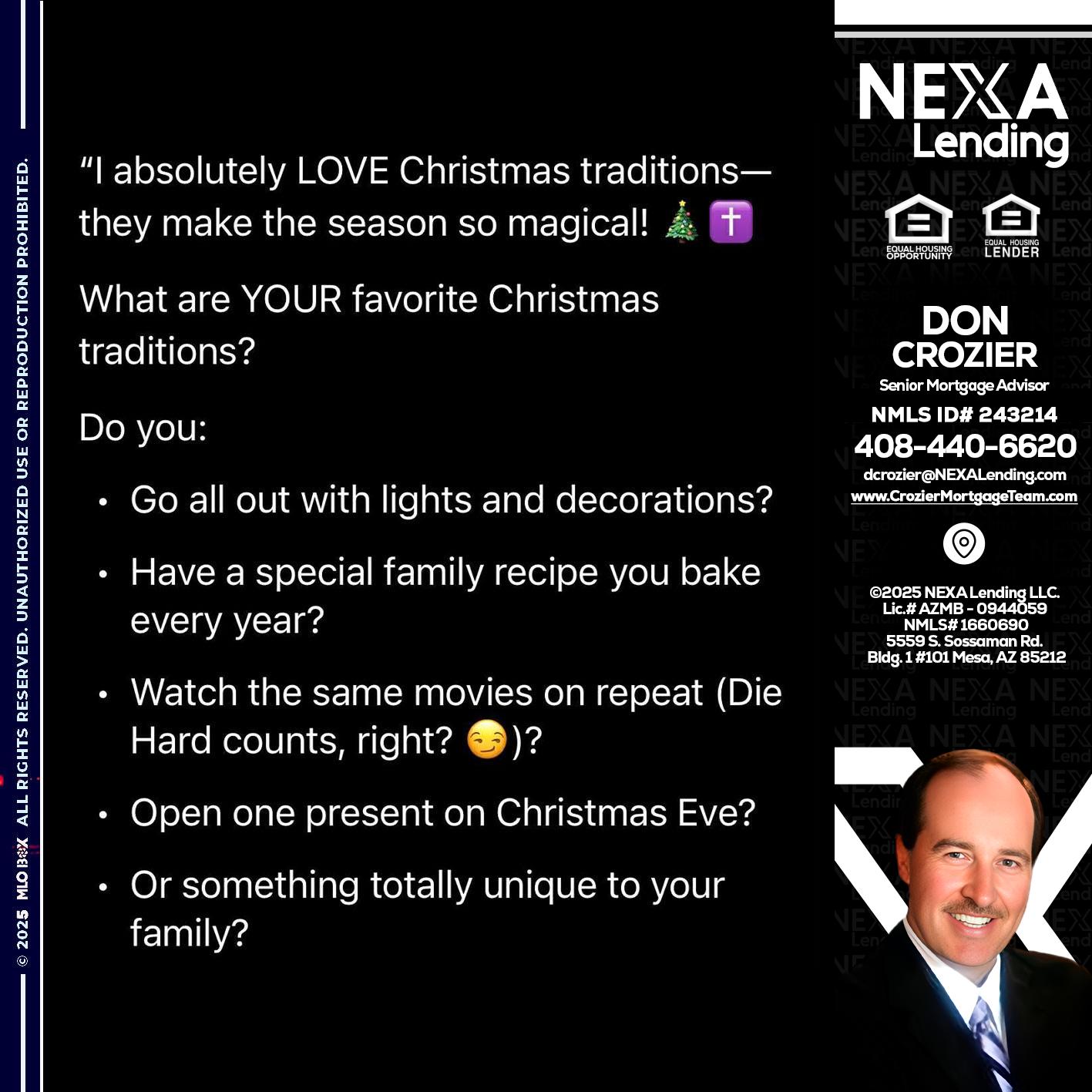 I love christmas - Don Crozier -Senior Mortgage Advisor