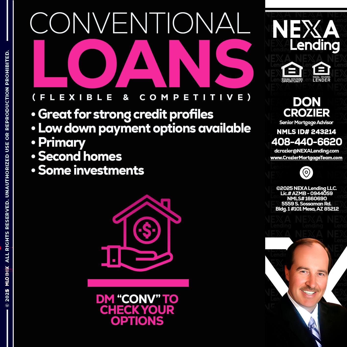 CONVENTIONAL LOANS - Don Crozier -Senior Mortgage Advisor
