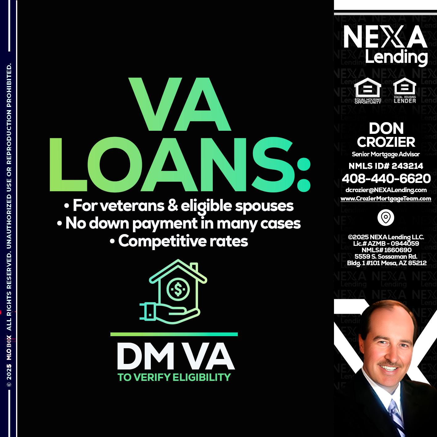 VA LOANS - Don Crozier -Senior Mortgage Advisor