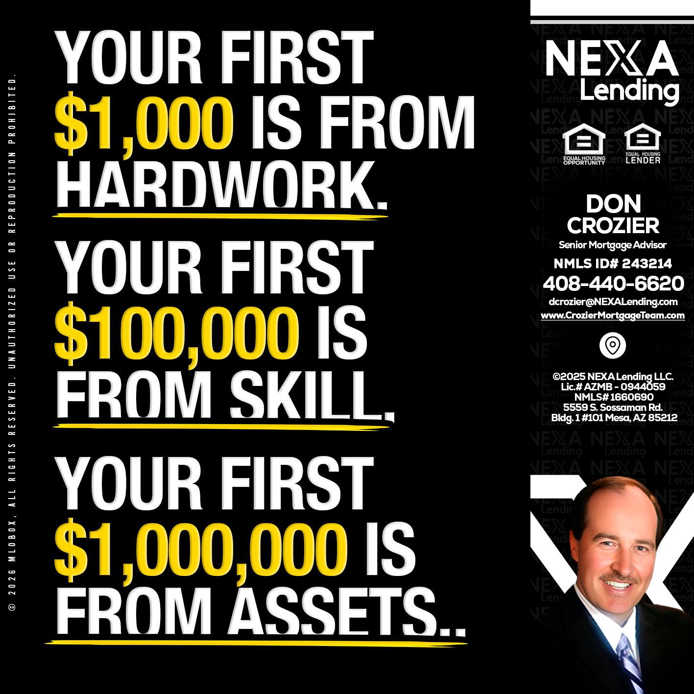 YOUR FIRST $1000 - Don Crozier -Senior Mortgage Advisor