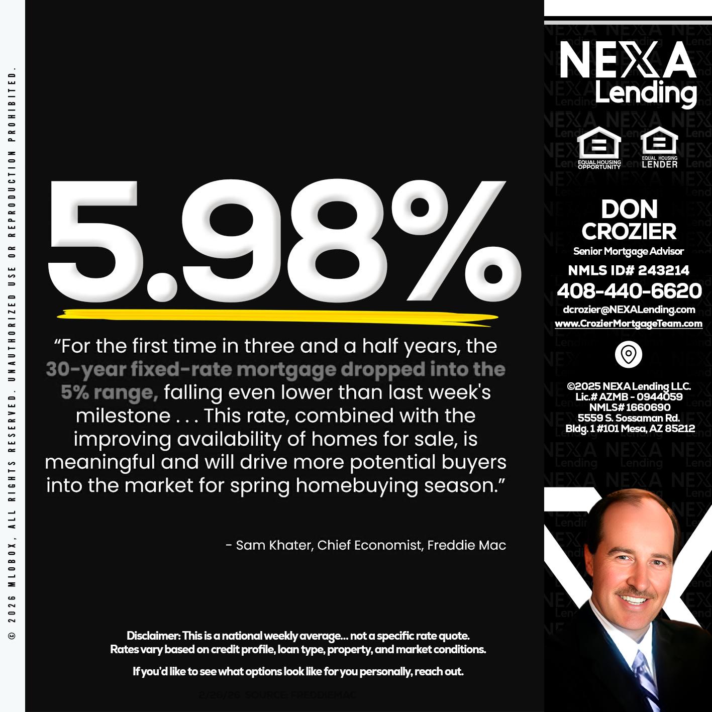 5.98% - Don Crozier -Senior Mortgage Advisor