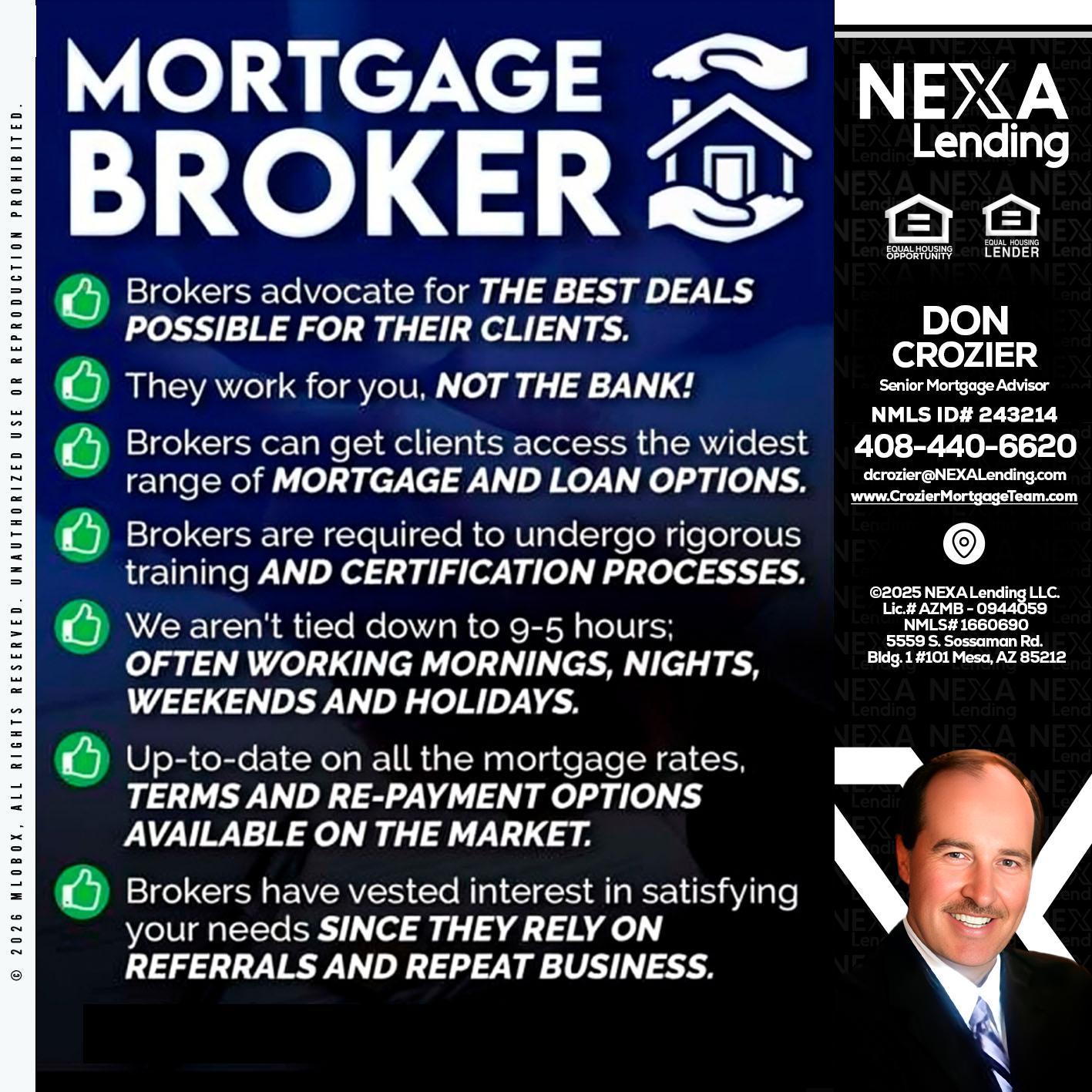 MORTGAGE BROKER - Don Crozier -Senior Mortgage Advisor
