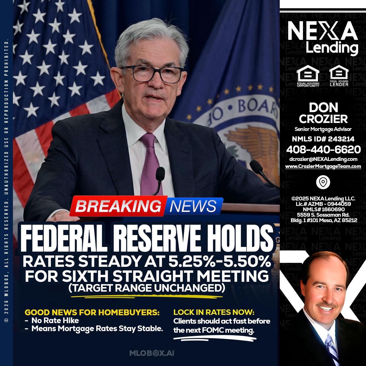 federal reserve - Don Crozier -Senior Mortgage Advisor