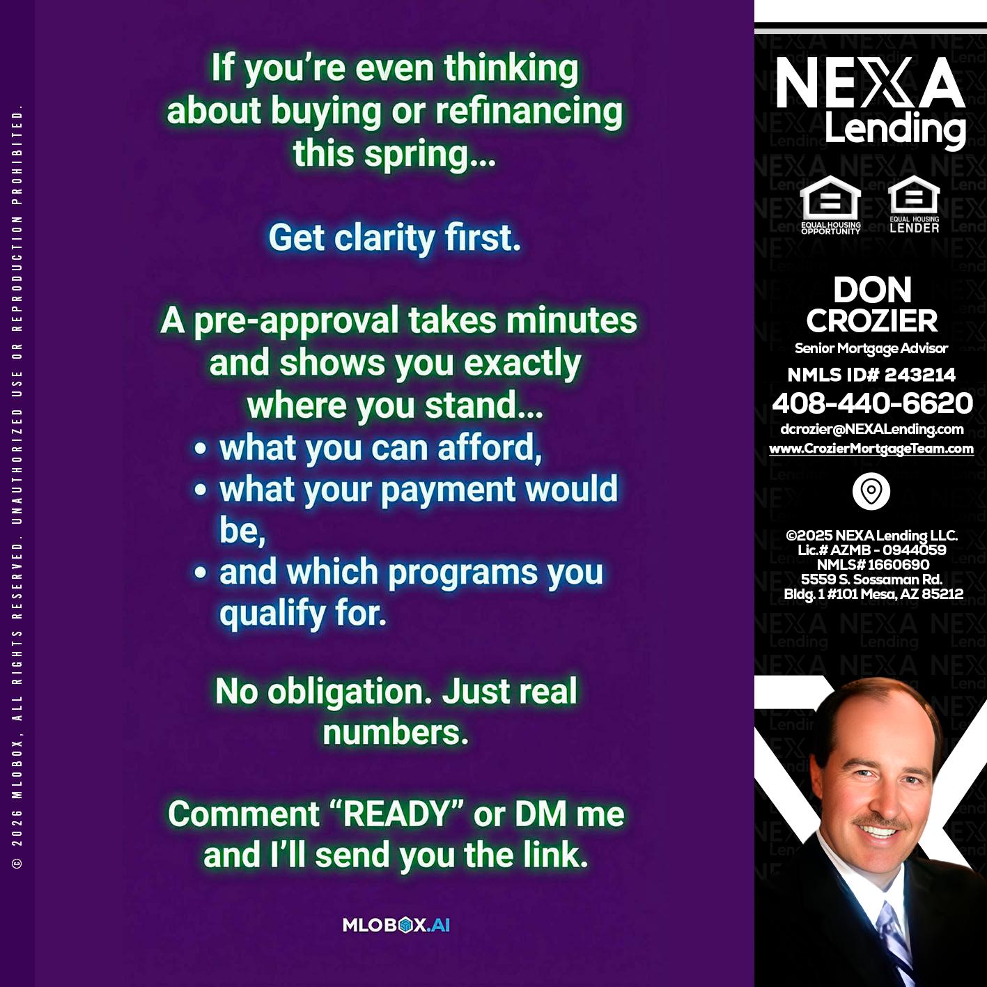 IF YOU THINKING - Don Crozier -Senior Mortgage Advisor