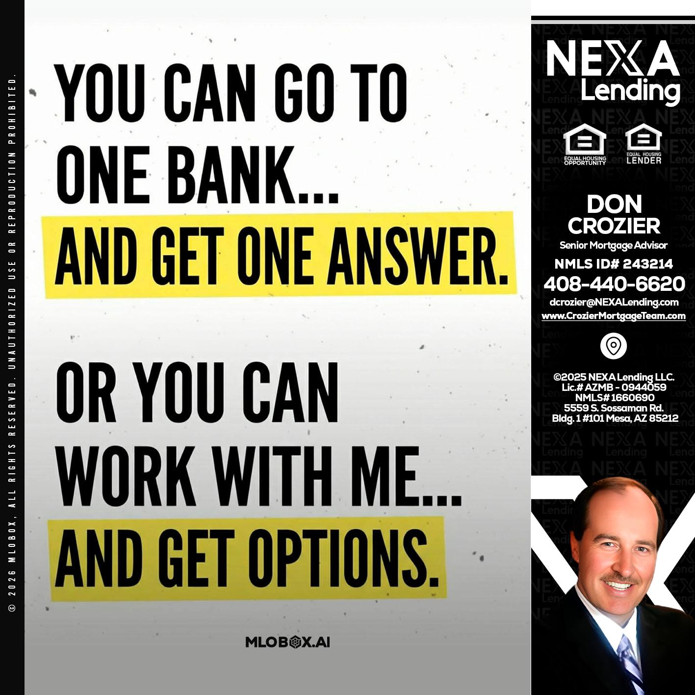 YOU CAN GO TO - Don Crozier -Senior Mortgage Advisor