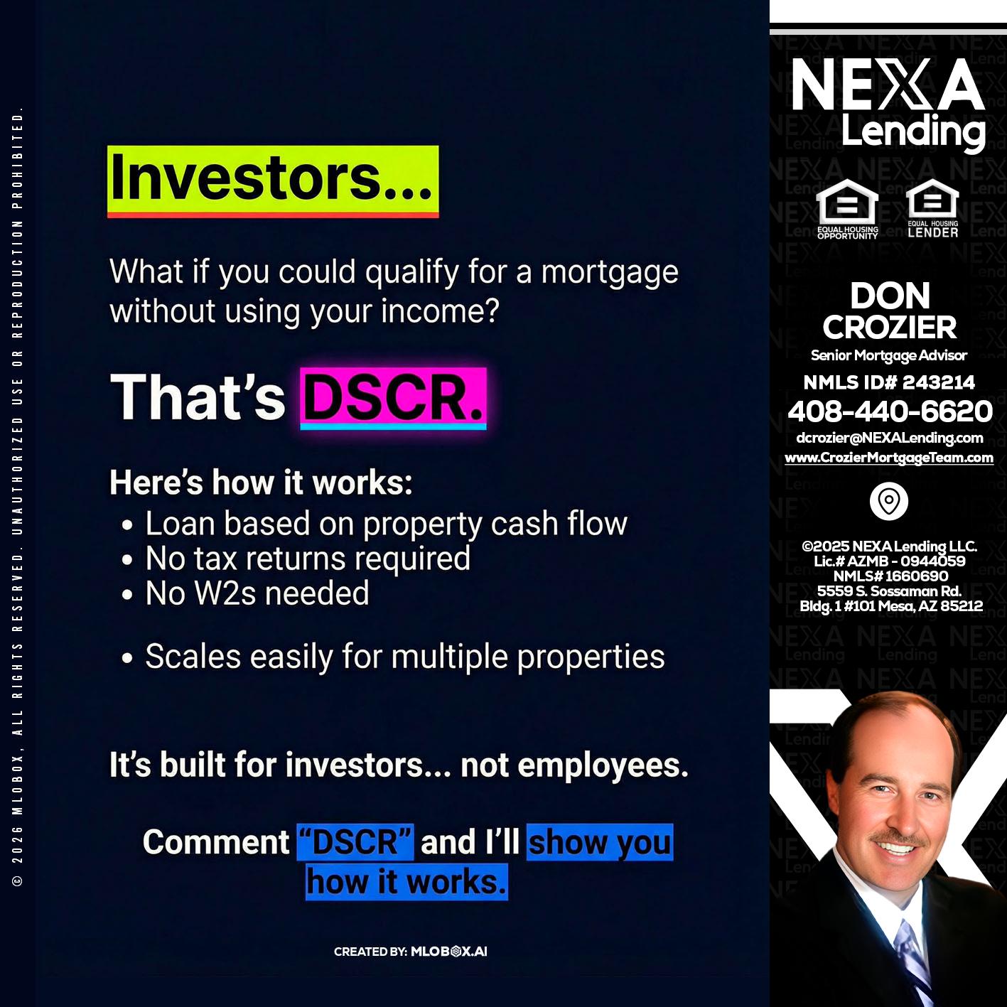 INVESTORS - Don Crozier -Senior Mortgage Advisor
