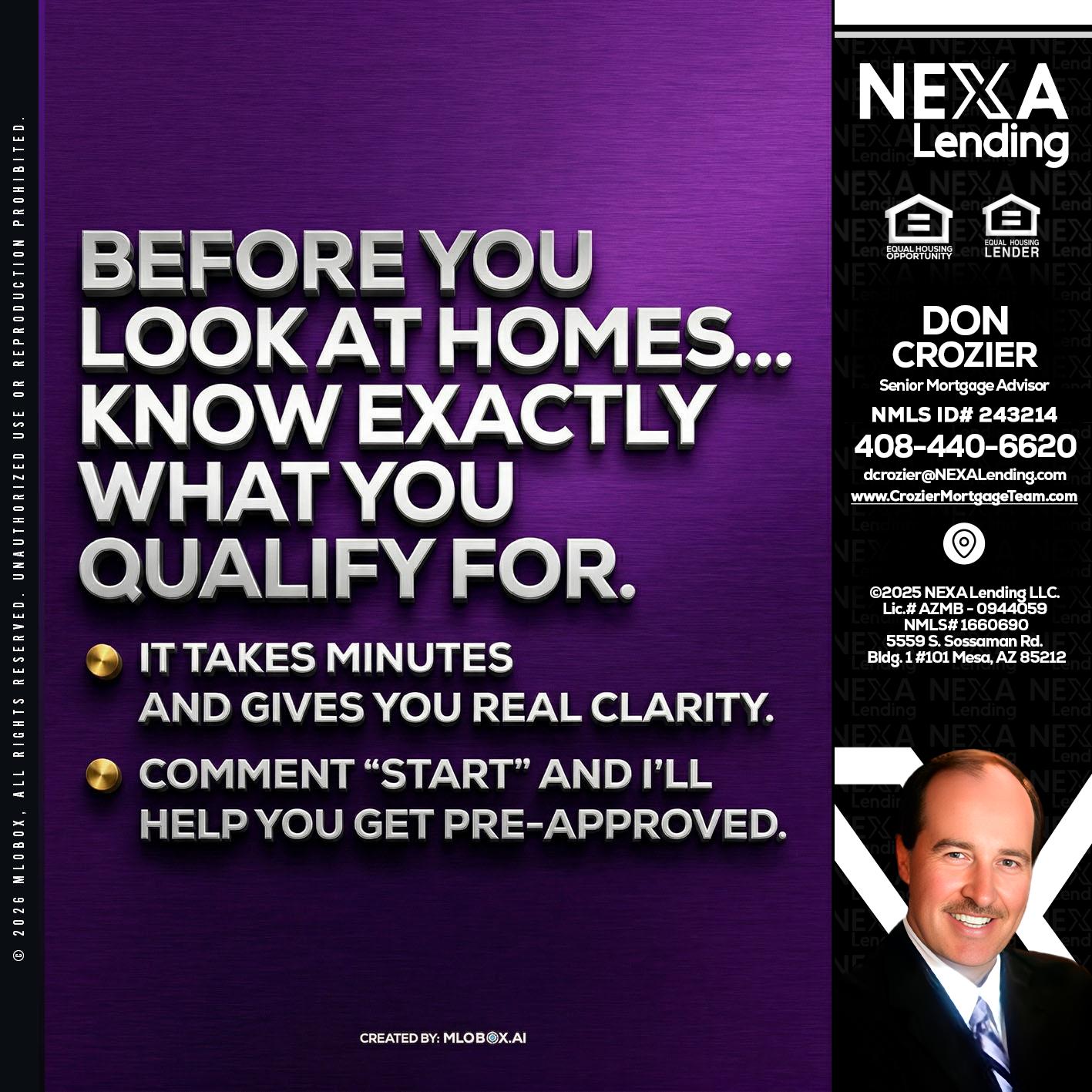 BEFORE YOU - Don Crozier -Senior Mortgage Advisor