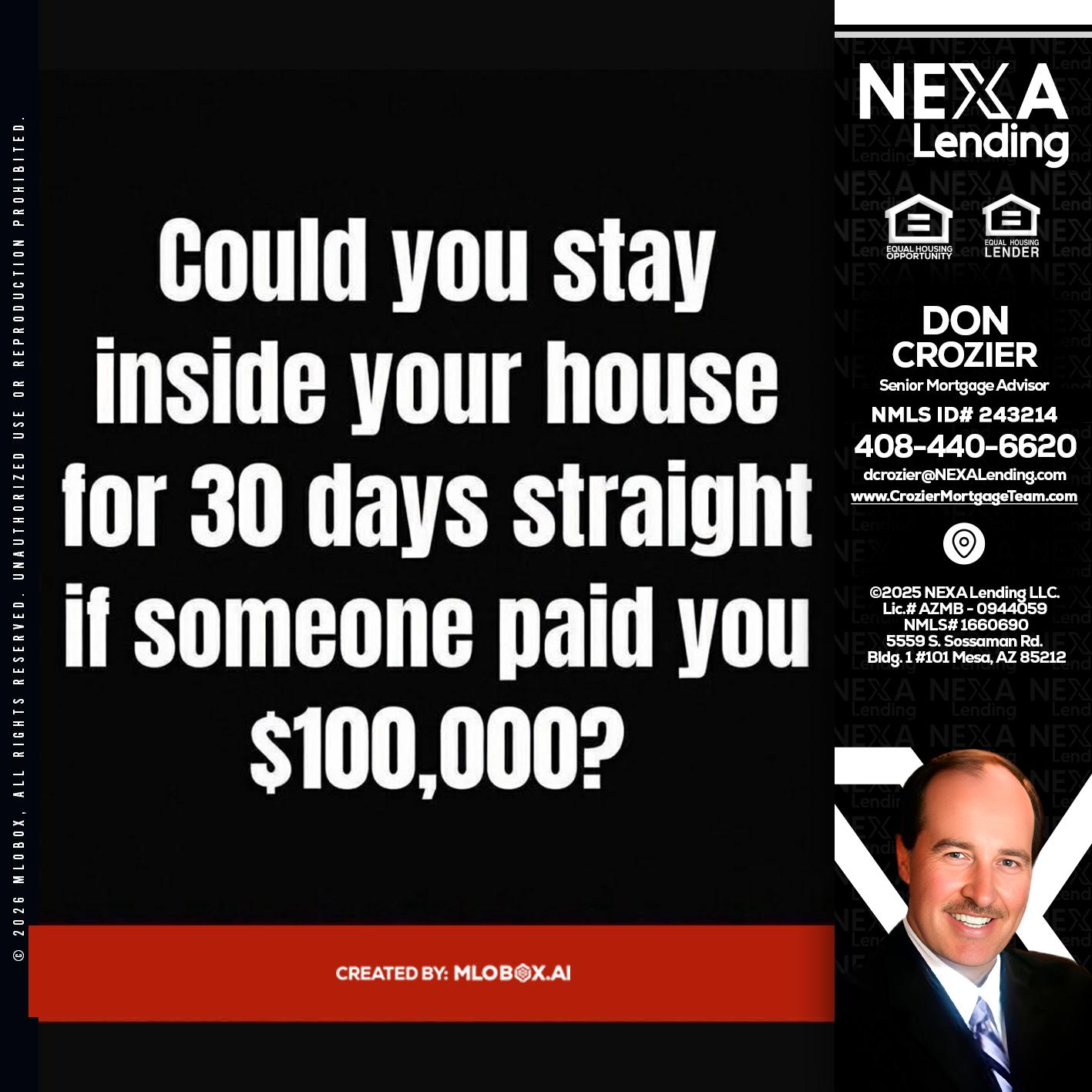 COULD YOU STAY - Don Crozier -Senior Mortgage Advisor