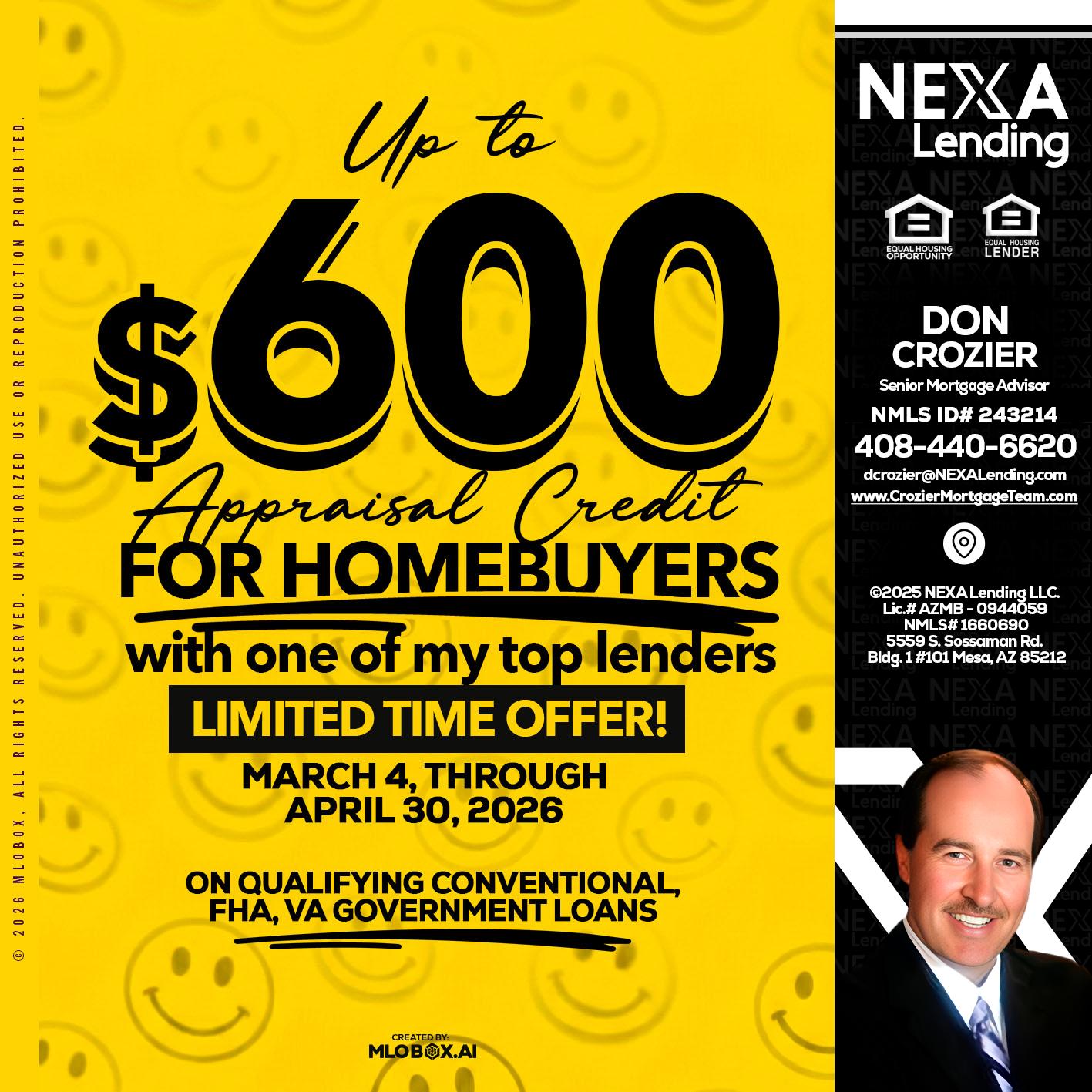 UP TO 600 - Don Crozier -Senior Mortgage Advisor