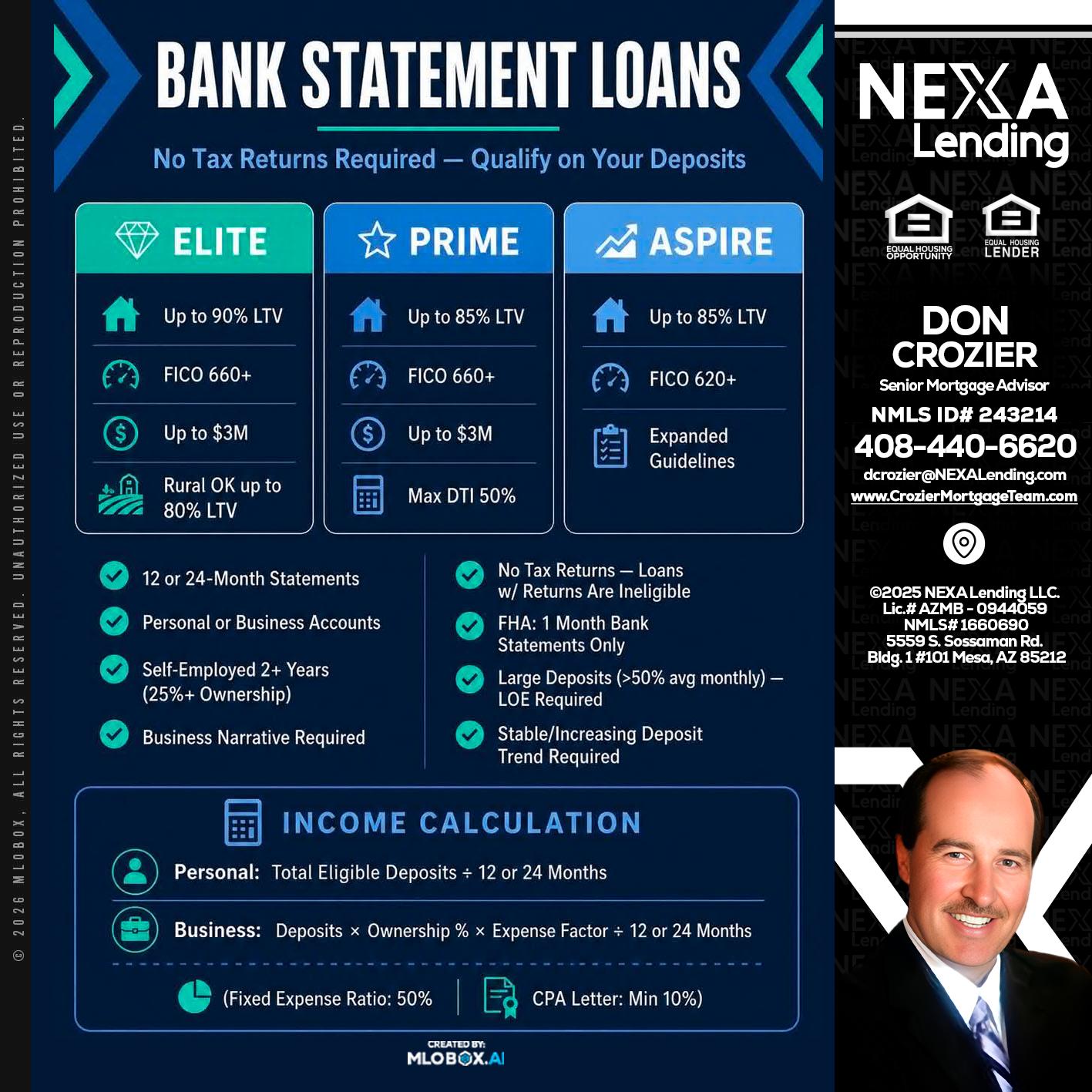 BANK STATEMENT - Don Crozier -Senior Mortgage Advisor