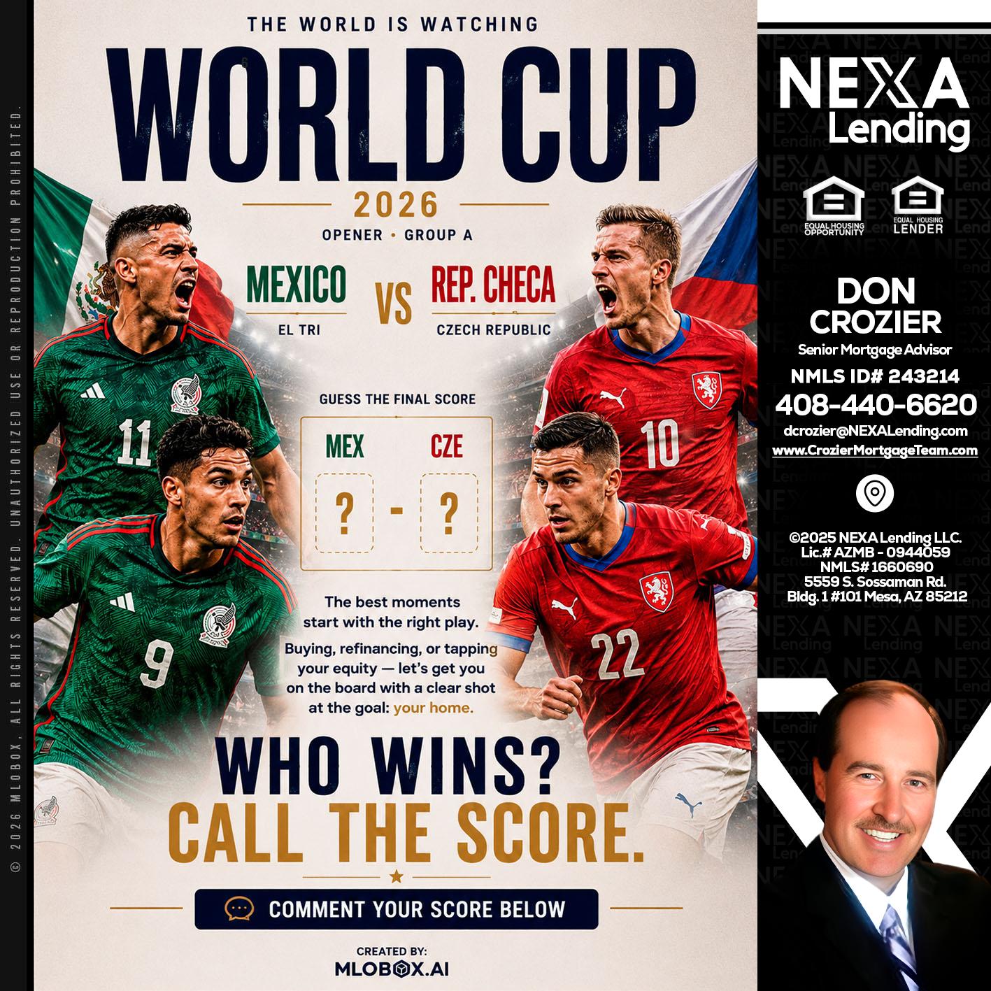WORLD CUP 2026 - Don Crozier -Senior Mortgage Advisor