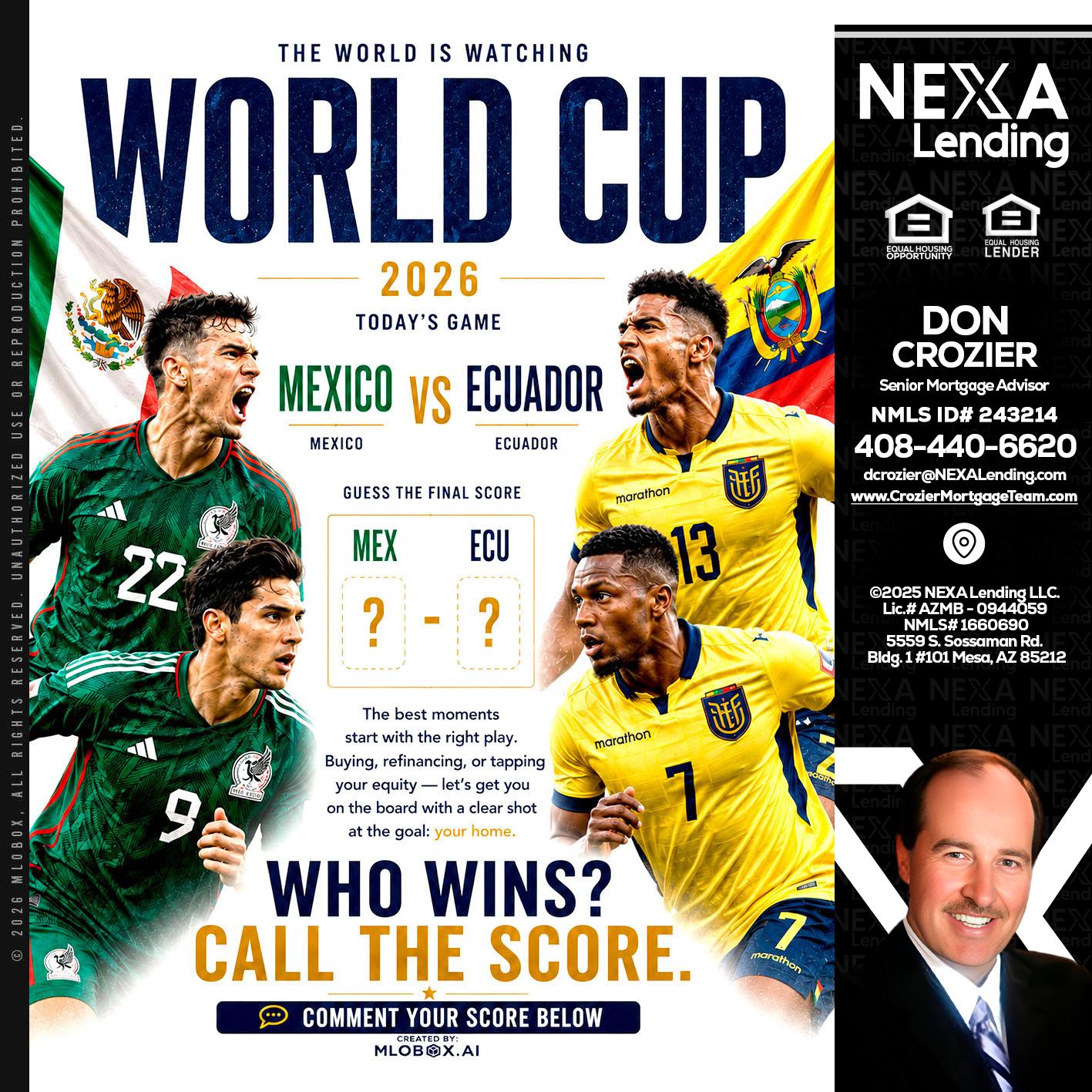 WORLD CUP 2026 - Don Crozier -Senior Mortgage Advisor