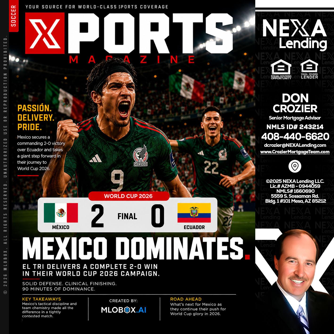 XPORTS MEX 2-0 ECUADOR - Don Crozier -Senior Mortgage Advisor