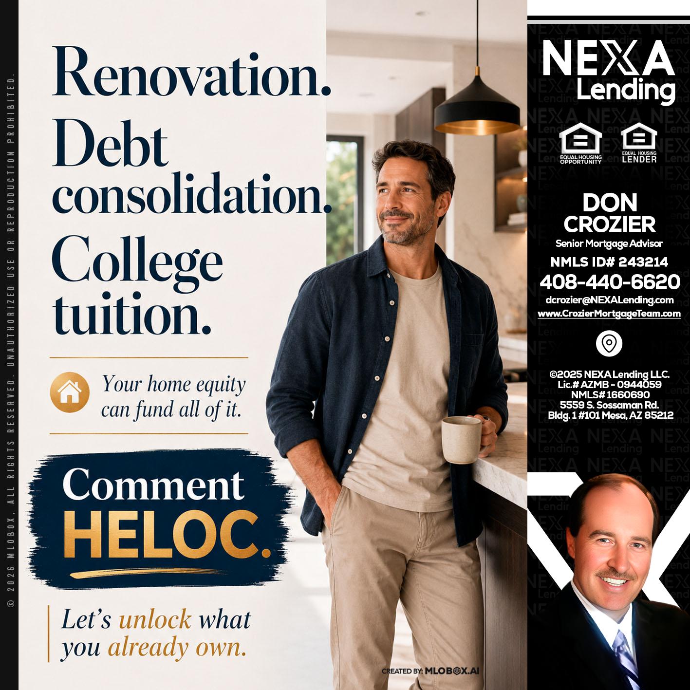 RENOVATION DEBT - Don Crozier -Senior Mortgage Advisor