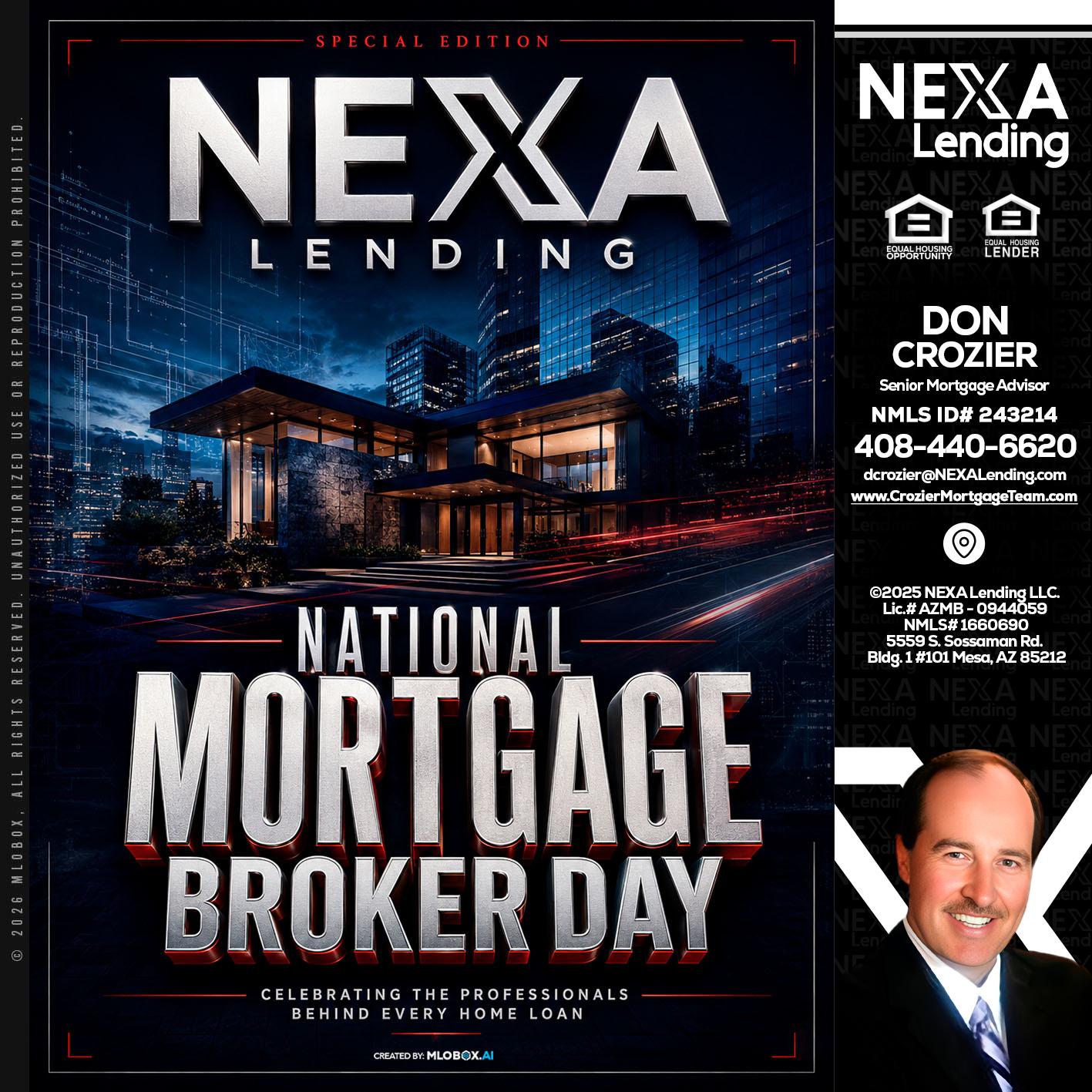 NATIONAL MORTGAGE BROKER DAY - Don Crozier -Senior Mortgage Advisor